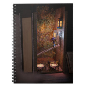 Caderno Espiral Inserção na prateleira do livro - escadas para c