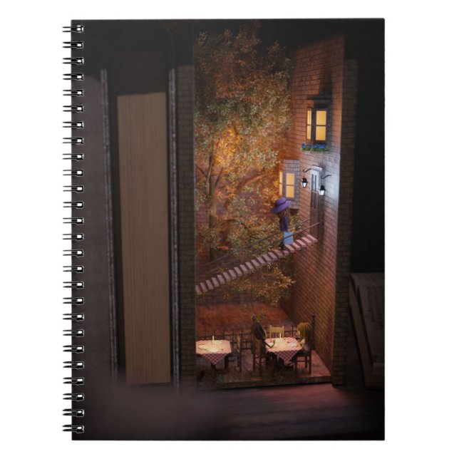 Caderno Espiral Inserção na prateleira do livro - escadas para cas (Frente)