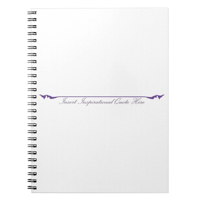 Caderno Espiral Inserir citação Inspiracional Aqui - Roxo (Frente)