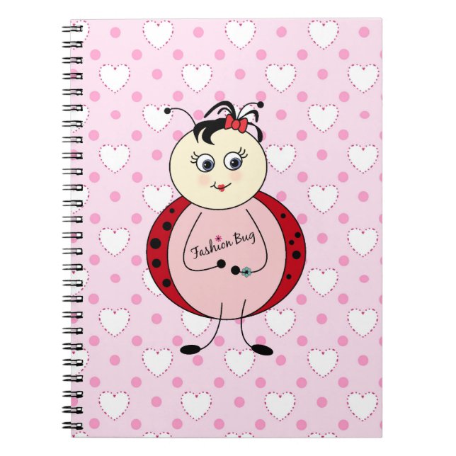 Caderno Espiral Inseto Ladybug Fashionista (Frente)