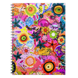 Caderno Espiral Insetos abstratos coloridos e bonitos
