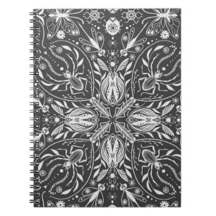 Caderno Espiral Insetos, esbranquiçado a preto