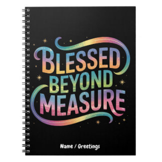 Caderno Espiral Inspiração Bíblica Bênção Além da Medida Citação