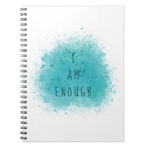 Caderno Espiral Inspiração I Am Suficiente Citação de Afirmaç