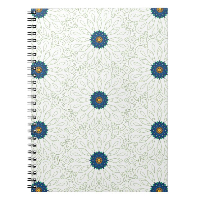 Caderno Espiral inspiração no pavão (Frente)