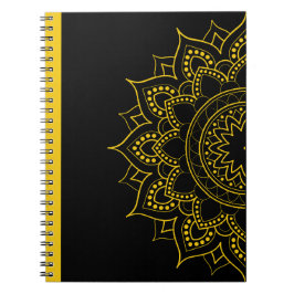 Caderno Espiral Inspiração Sunshine - Notebook Ouro Mandala