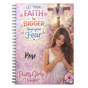 Caderno Espiral Inspirador Floral Cristão Jesus Bem Bonito Feminin