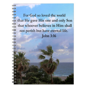 CADERNO ESPIRAL INSPIRANDO JOHN 3:16 FOTO