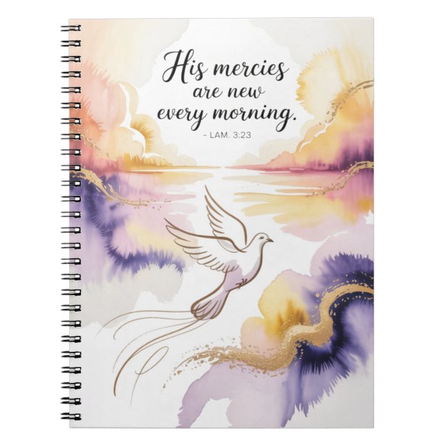 Caderno Espiral Inspirational Dove Journal - Uplifting Watercolor  (Frente)