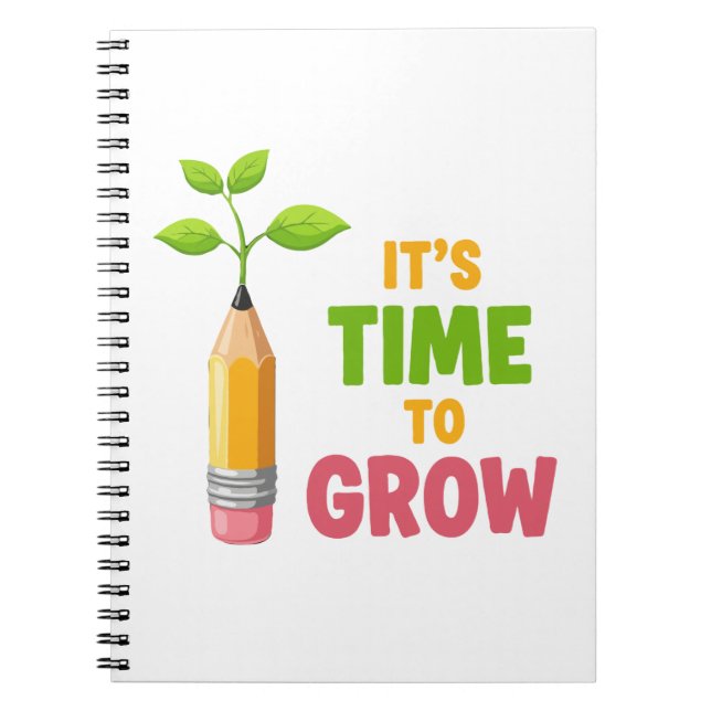 Caderno Espiral Inspirational "It's Time to Grow" Pencil Plant  (Frente)