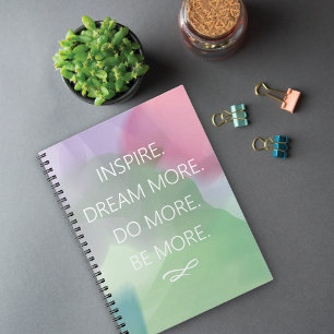 Caderno Espiral Inspire e sonhe a aguarela de Digitas