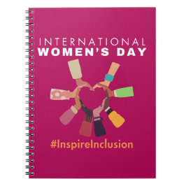 Caderno Espiral Inspire na inclusão Dia Internacional da Mulher