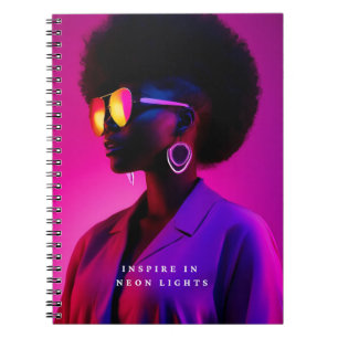 Caderno Espiral Inspire no Diário das luzes de neon