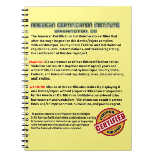 Caderno Espiral Instituto Americano de Certificação