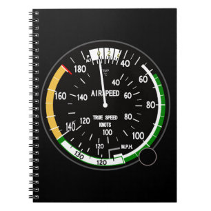 Caderno Espiral Instrumento de Voo Indicador de Velocidade da Aero