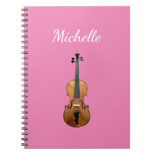 Caderno Espiral Instrumento Musical Violin Girly Pink