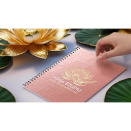 Caderno Espiral Instrutor de Meditação do YOGA Studio Reiki Dourad