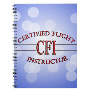 CADERNO ESPIRAL INSTRUTOR DE VOO CERTIFICADO DE LOGOTIPO CFI VERME