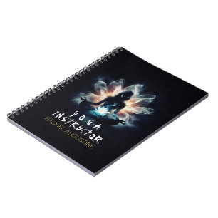 Caderno Espiral Instrutor de Yoga Pose de Meditação Flor de Lótus 