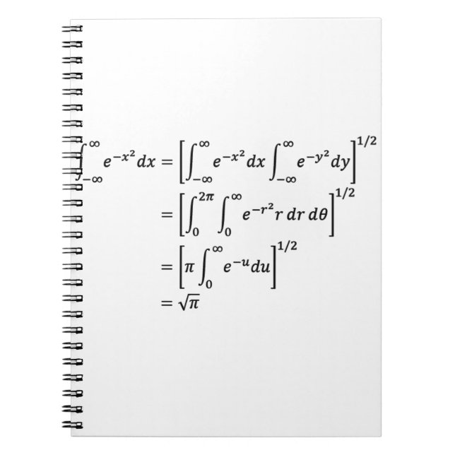 Caderno Espiral integral, matemática e ciência gaussiana (Frente)