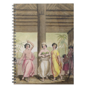 Caderno Espiral Interior de uma casa com meninas de dança, i de