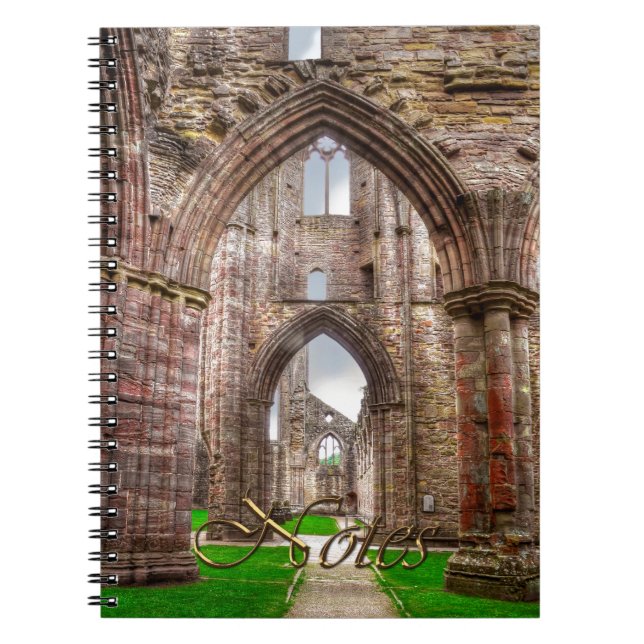 Caderno Espiral Interior View of Ancian Tintern Abbey Wales, Reino (Frente)