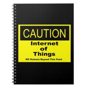 Caderno Espiral Internet of Things IoT Caution Warning Sign