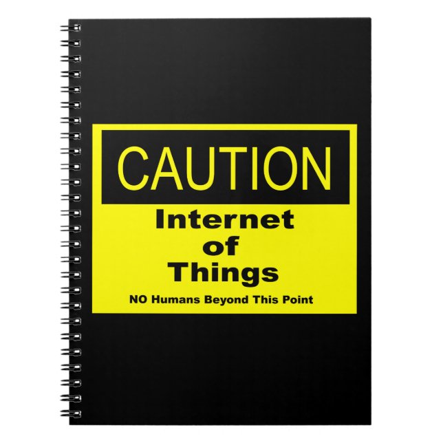 Caderno Espiral Internet of Things IoT Caution Warning Sign (Frente)