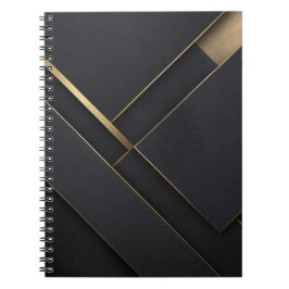 Caderno Espiral Interseção Dourada de Obsidiana