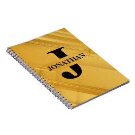 Caderno Espiral Intersecting Initial Letter Name Typography Design