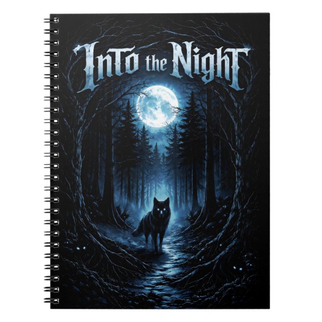 Caderno Espiral Into the Night — Moonlit Forest (Frente)