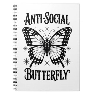 Caderno Espiral Introdução antissocial da borboleta antissocial