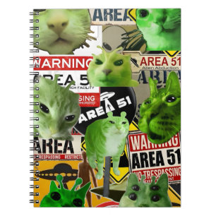 Caderno Espiral Invasão de gatos alienígenas: A área 51 felinos