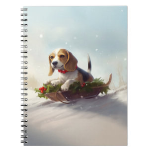 Caderno Espiral Inverno da neve do Natal da Beagle