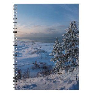 Caderno Espiral inverno de neve Costa do Mar Báltico