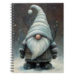 Caderno Espiral Inverno Gnomo em uma Floresta de Neve