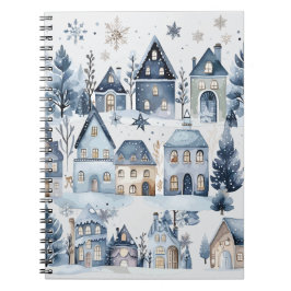 Caderno Espiral Inverno Onederland Casas de Natal Aniversário
