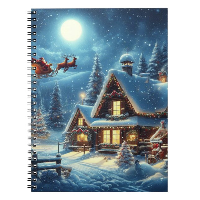 Caderno Espiral Inverno/Papais noeis/Natal/Neve (Frente)