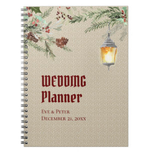 Caderno Espiral Inverno Simples com Planejador de Casamento Lanter