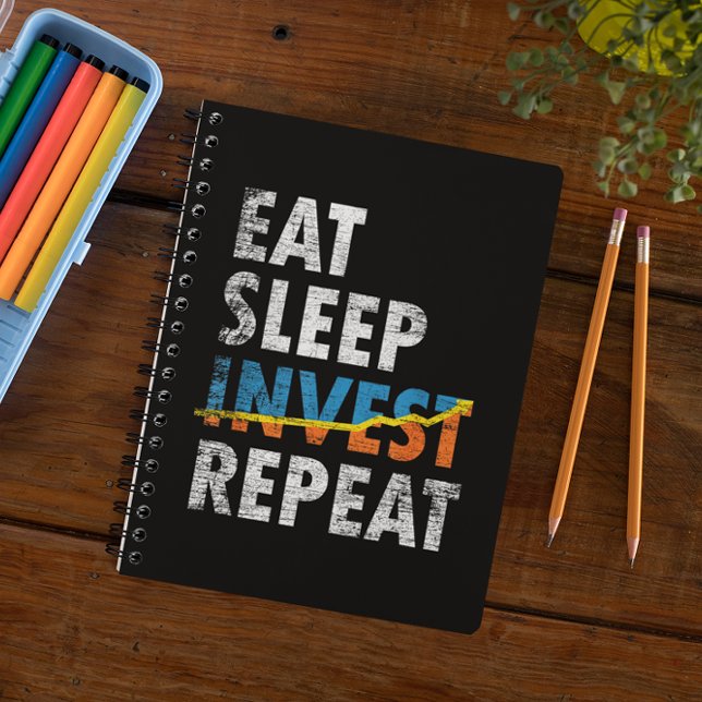 CADERNO ESPIRAL INVESTIMENTO EM SONO COMEÇAR A REPETIR MERCADO DE  (EAT SLEEP INVEST REPEAT STOCK MARKET NOTEBOOK)