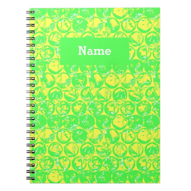 Caderno Espiral invólucro de bolhas de pop (Frente)