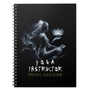 Caderno Espiral Ioga Instrutor Lotus Meditação Pose Brilhante