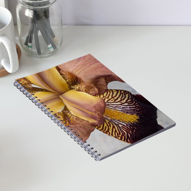 Caderno Espiral Íris Floral Barbada Amarela e Violeta (In Situ)