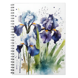Caderno Espiral Íris - Flores aquarela