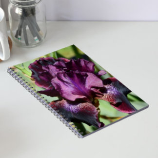 Caderno Espiral Íris Violeta Profunda Floral