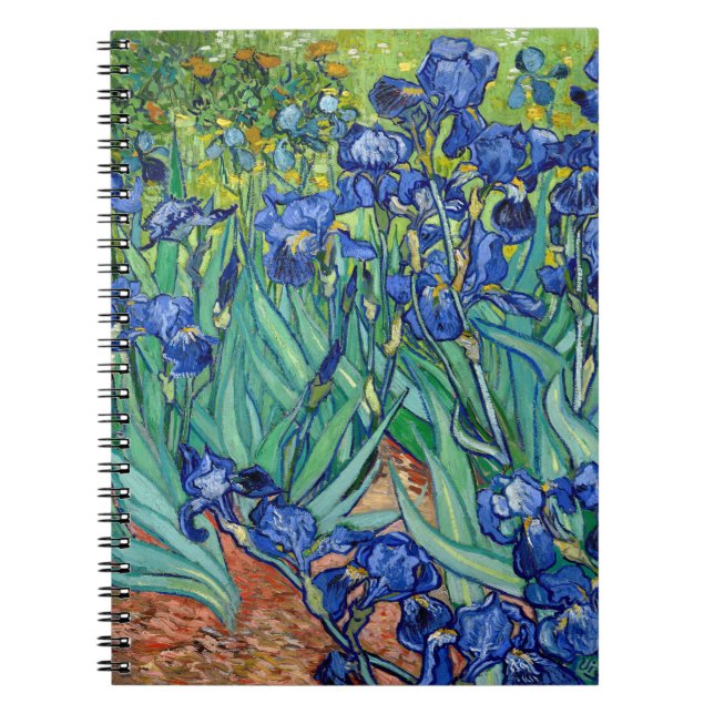 Caderno Espiral Irisa Vincent van Gogh Flower Field Painting Art (Frente)