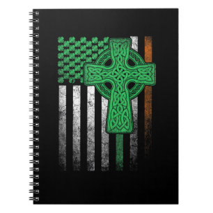 Caderno Espiral Irish American Flag Ireland Flag DIA DE SÃO PATRÍC