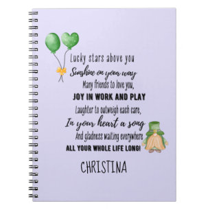 Caderno Espiral Irish Blessing for Goddaughter Teen or Child Named