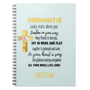 Caderno Espiral Irish Blessing for Goddaughter Teen or Child Named