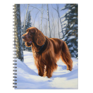 Caderno Espiral Irish Setter Deixe-o nevar no Natal